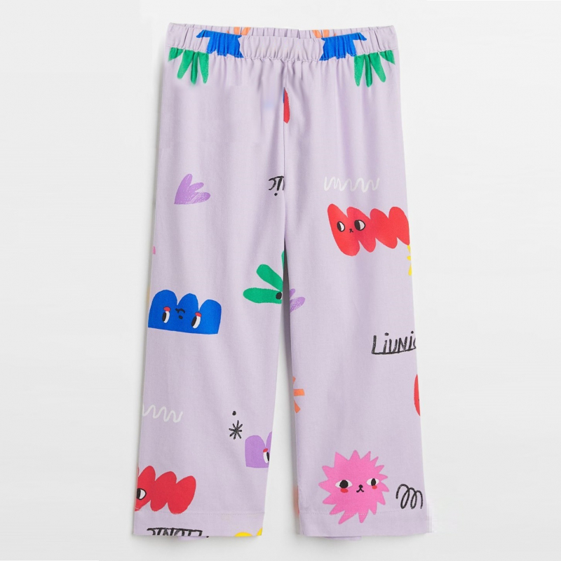 Штани 104 см (3-4 years)  Кюлоты широкі прямі для дівчинки H&amp;M 1055905-001 бузковий 83398