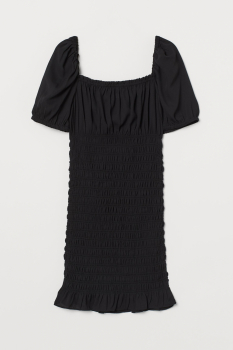 Платье с присобраной юбкою для женщины H&amp;M 0918905-001 42,L Черный  78075