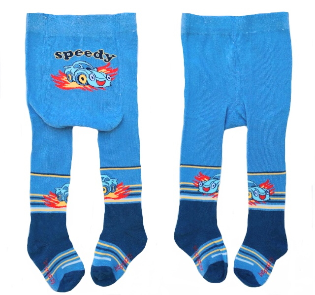 Колготки бавовняні з принтом для хлопчика Be Snazzy RA-04-х-1 068-74 см (3-9 months) блакитний  83496