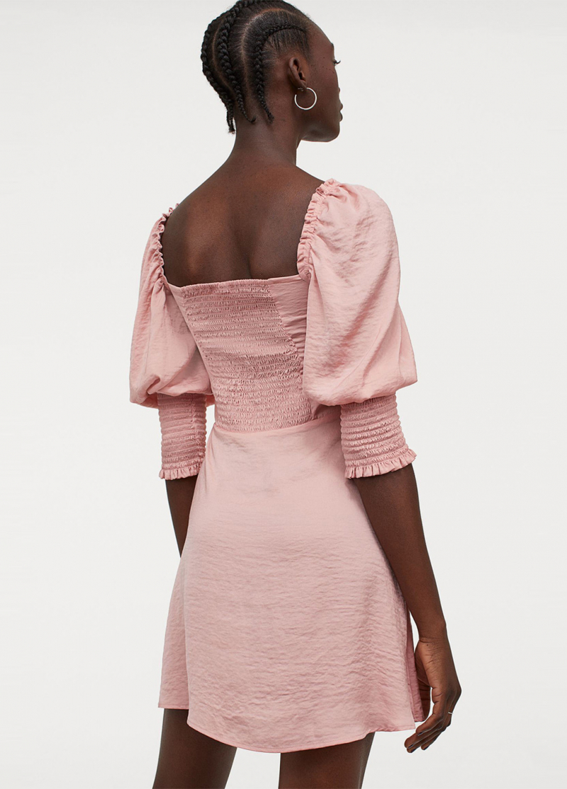 Сукня (плаття) 32,XS   з драпіруванням для жінки H&amp;M 0932888-002 рожевий 82435
