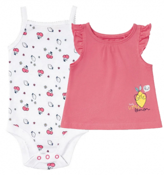 Костюм (звич.) боді і футболка для дівчинки Lupilu 370936 062-68 см (2-6 months) Різнобарвний  90617