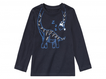 Футболка-лонгслів 110-116 см (4-6 years)   бавовняна з принтом для хлопчика Lupilu 416695 темно-синій 91049