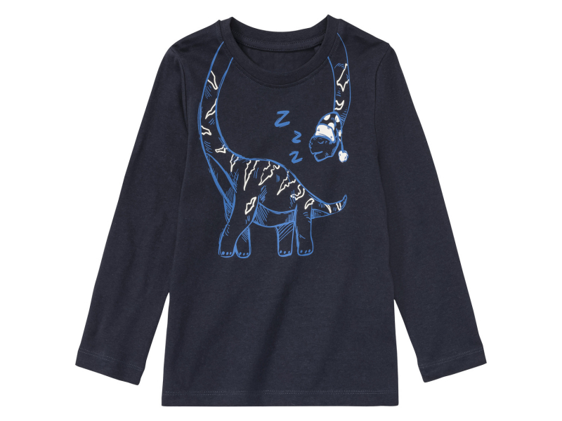 Футболка-лонгслів 110-116 см (4-6 years)   бавовняна з принтом для хлопчика Lupilu 416695 темно-синій 91049