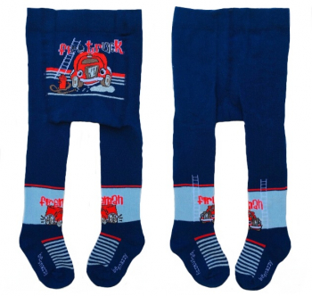 Колготки 068-74 см (3-9 months)   бавовняні з принтом для хлопчика Be Snazzy RA-04-х-1 темно-синій 83497
