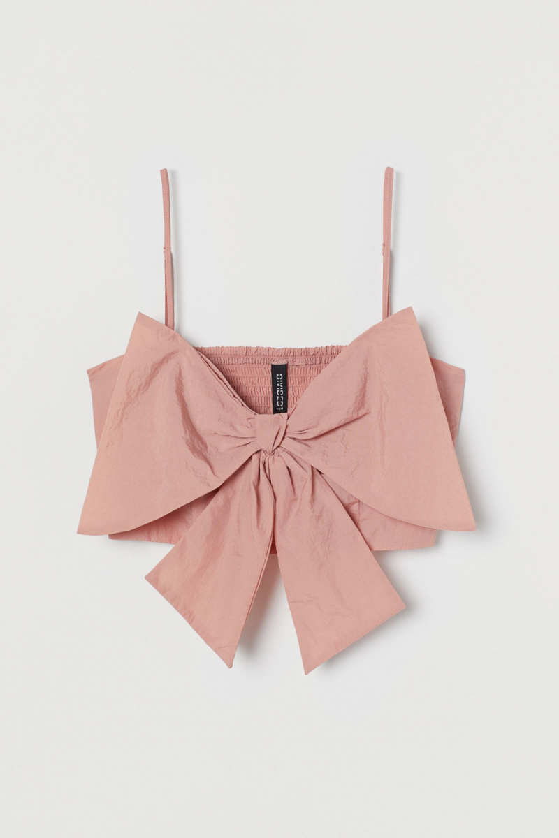 Топ з бантом для жінки H&amp;M 0944668-002 40 / M (EU) рожевий  82796