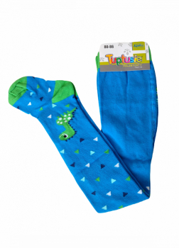 Колготки бавовняні з принтом для хлопчика Tuptusie nr 0115 068-74 см (3-9 months) синій  83512