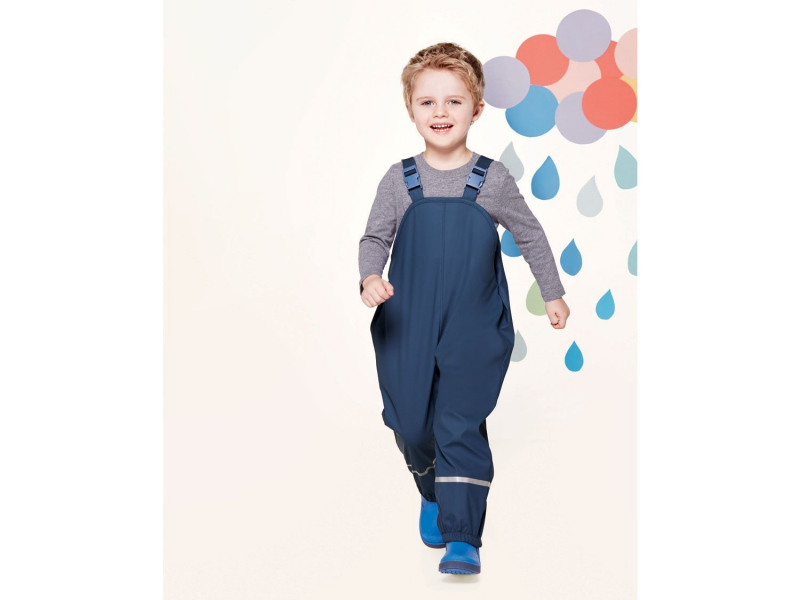 Напівкомбінезон-дощовик 086-92 см (12-24 months)   на флісовій підкладці для хлопчика Lupilu 315763 синій 72875