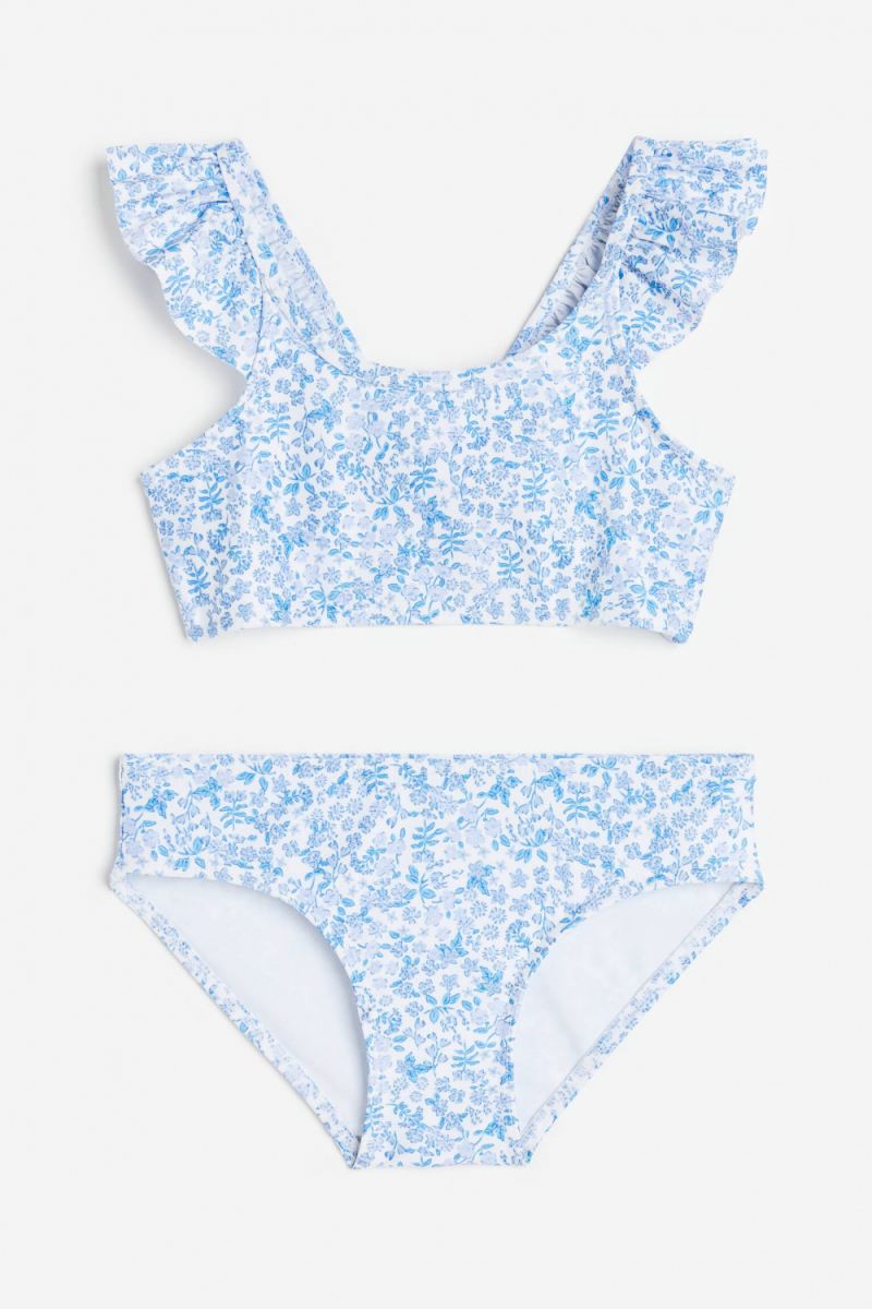 Купальник роздільний 110-116 см (4-6 years)   (топ і плавки) для дівчинки H&amp;M 1044746-013 блакитний 91988