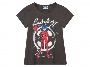Футболка (звич.) бавовняна з принтом для дівчинки Disney 381966-1 122-128 см (6-8 years) графітовий  90952