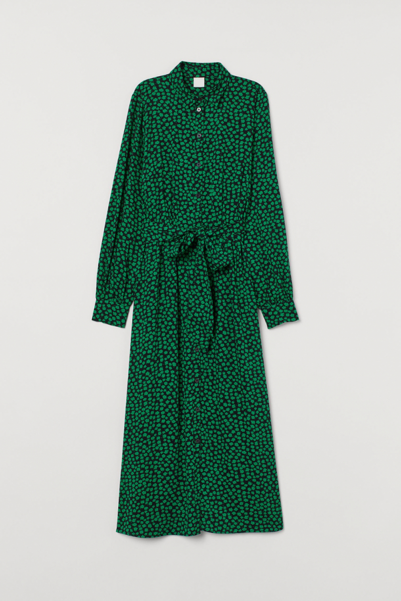 Плаття з віскозою для жінки H&amp;M 0788846-010 42 / L (EU) зелений  80782
