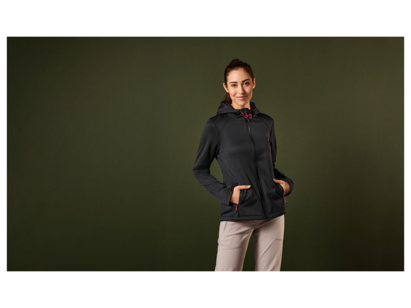 Куртка Softshell водовідштовхувальна та вітрозахисна для жінки Rocktrail 375489 36 / S чорний  78451