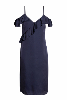 Плаття атласне для жінки H&amp;M 0497816-001 42 / M (EU) темно-синій  82461