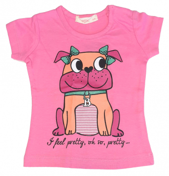 футболка 068 см (3-6 months)   бавовняна з принтом для дівчинки FOX BDO44327 рожевий 44327