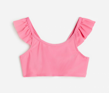 Верхня частина купальника 098-104 см (2-4 years)   з рюшами для дівчинки H&amp;M 1044746-014 рожевий 92018