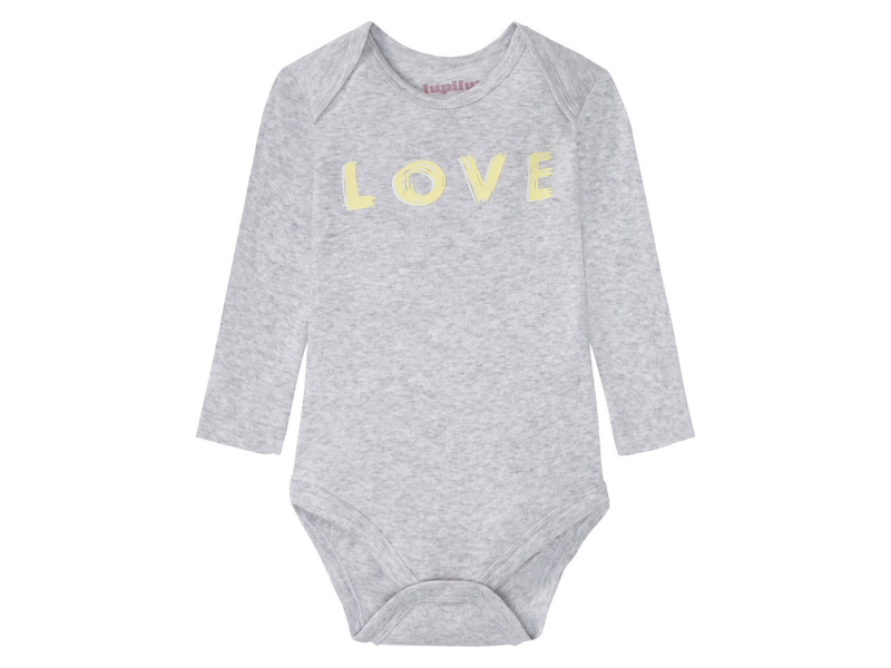 Боді з довгими рукавами для дівчинки Lupilu 372606 074-80 см (6-12 months) сірий  84432