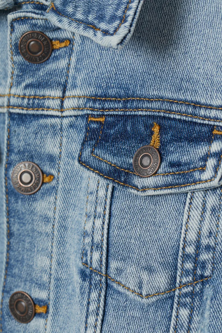 Джинсова куртка на кнопках для дівчинки H&amp;M 0748998-004 116 см (5-6 years) блакитний  80246