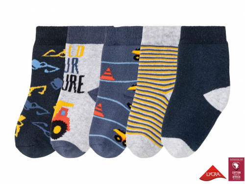 Термошкарпетки набір 5 пар. для хлопчика Lupilu 363012 розмір взуття 23-26 (2-4 years) Різнобарвний  78242
