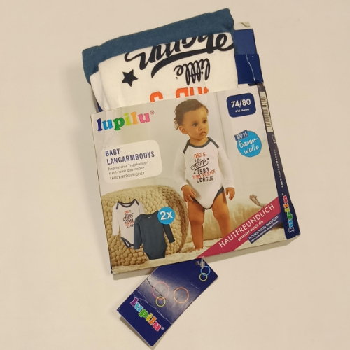 Бодік  для хлопчика Lupilu BDO58070 074 см (6-9 months) білий 58070