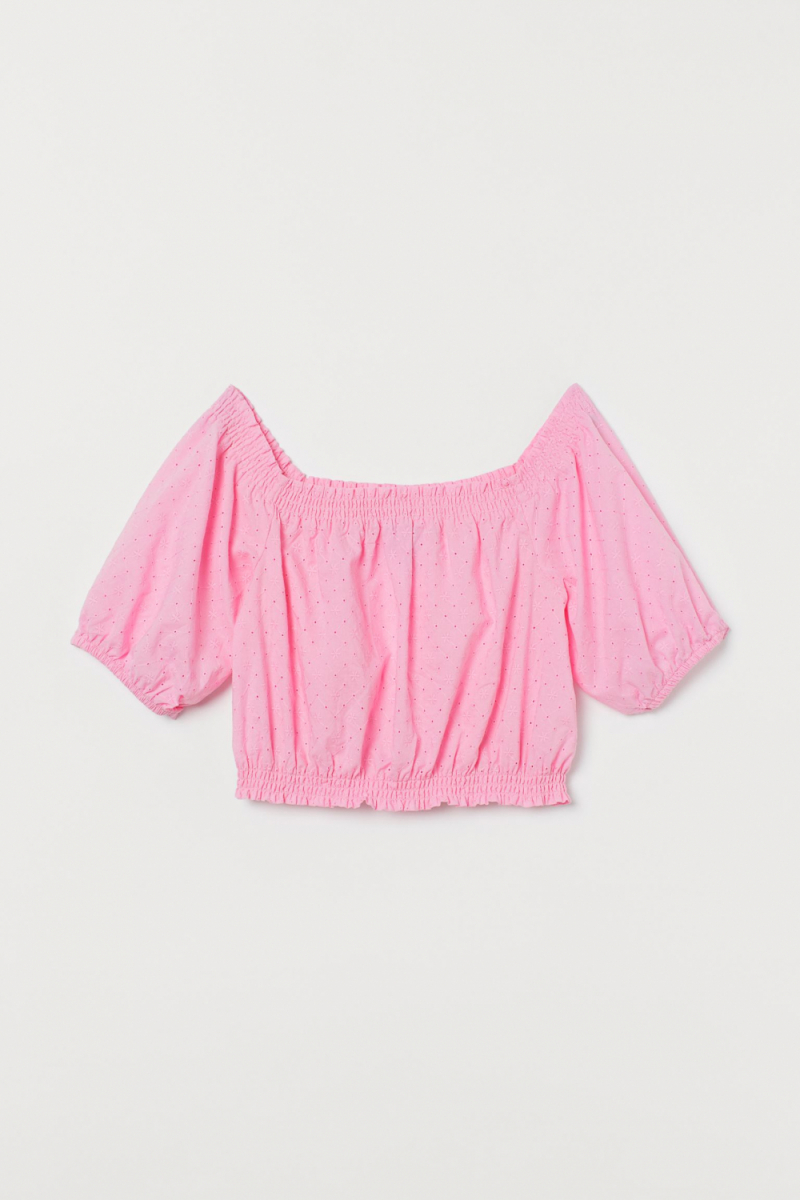 Топ з відкритими плечима для жінки H&amp;M 0877715-002 42 / XL рожевий  82811