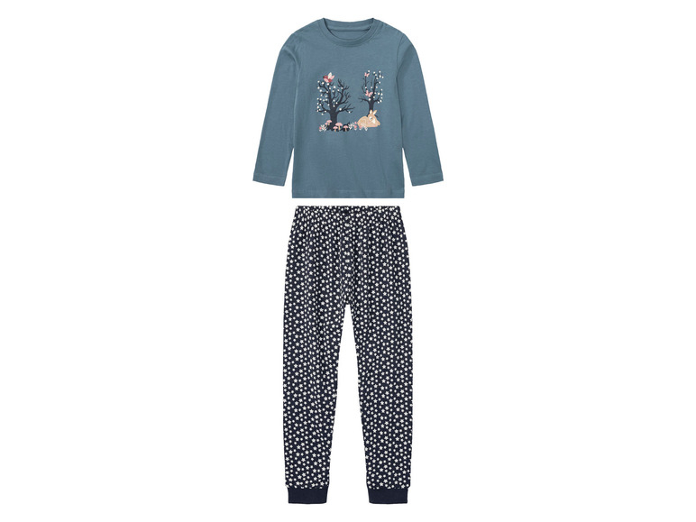 Піжама (лонгслів і штани) для дівчинки Lupilu 416696 122-128 см (6-8 years) синій  84923