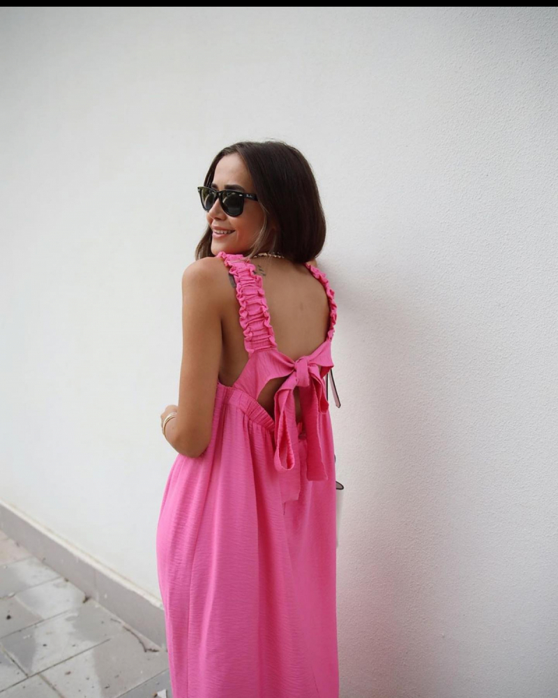 Плаття з бантом для жінки H&amp;M 0915047-001 42 / XL рожевий  80784