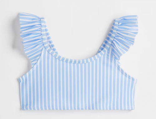 Верхня частина купальника 110-116 см (4-6 years) з воланами для дівчинки H&M 1044746-003 блакитний 92062 Верхня частина купальника 110-116 см (4-6 years) з воланами для дівчинки H&M 1044746-003 блакитний 92062