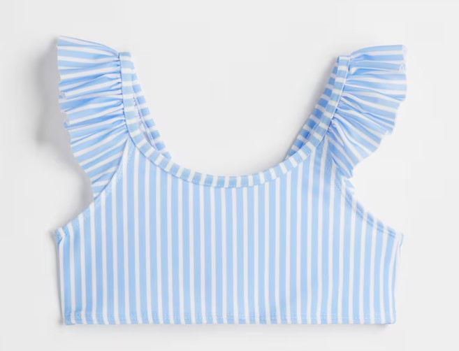 Верхня частина купальника 110-116 см (4-6 years)   з воланами для дівчинки H&amp;M 1044746-003 блакитний 92062