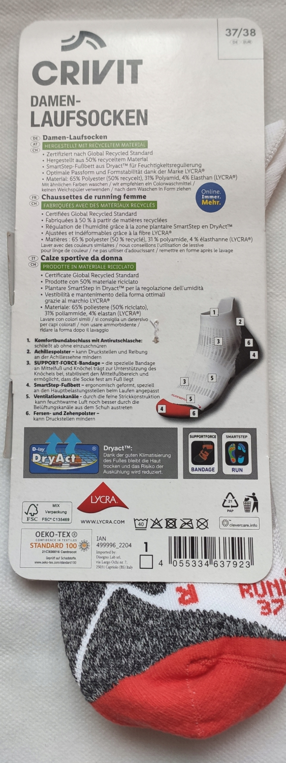 Термо-шкарпетки 37-38   для активного спорту для жінки Crivit 499996 Різнобарвний 85188