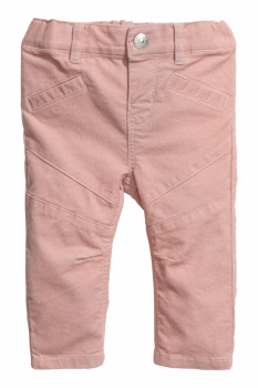 Штани   Skinny із м'якого оксамиту для дівчинки H&amp;M 0558888001 086 см (12-18 months) рожевий 62369