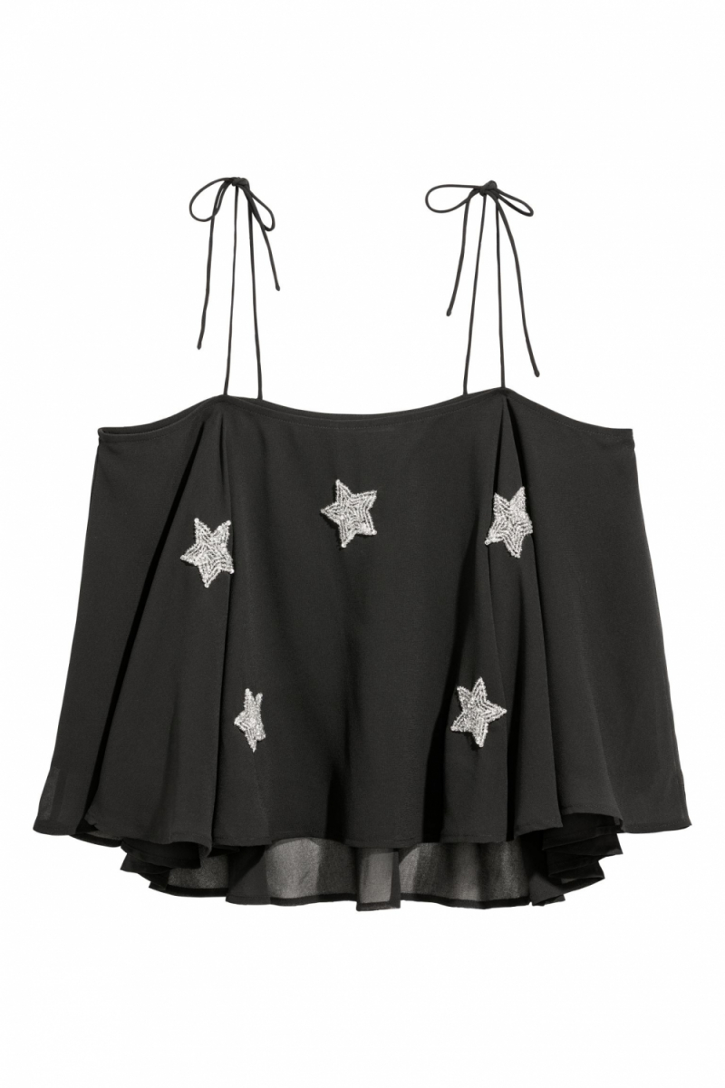 Майка вільного крою для жінки H&amp;M 0631340-001 34 / XS чорний  82858