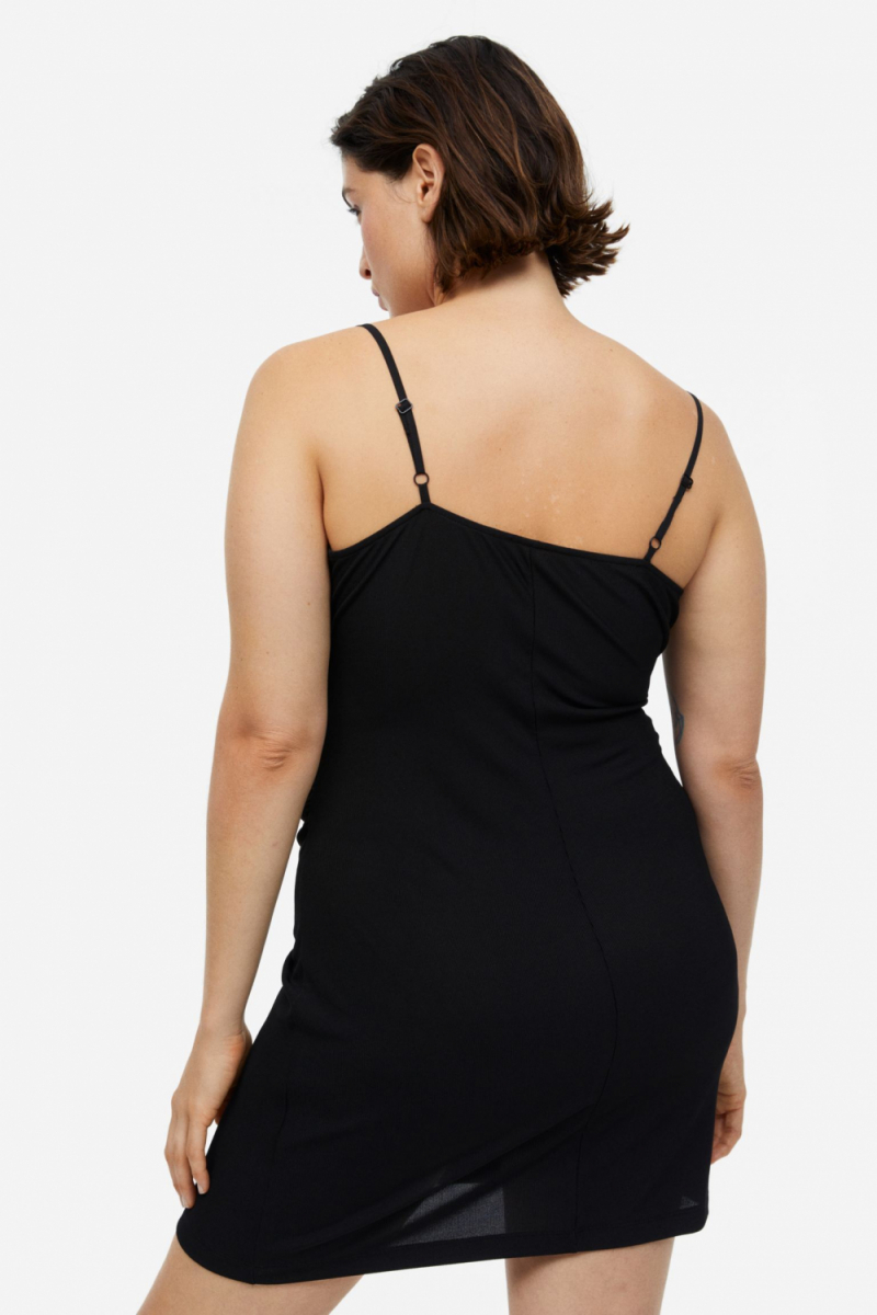 Плаття в рубчик для жінки H&amp;M 1154864-001 36 / S чорний  80936