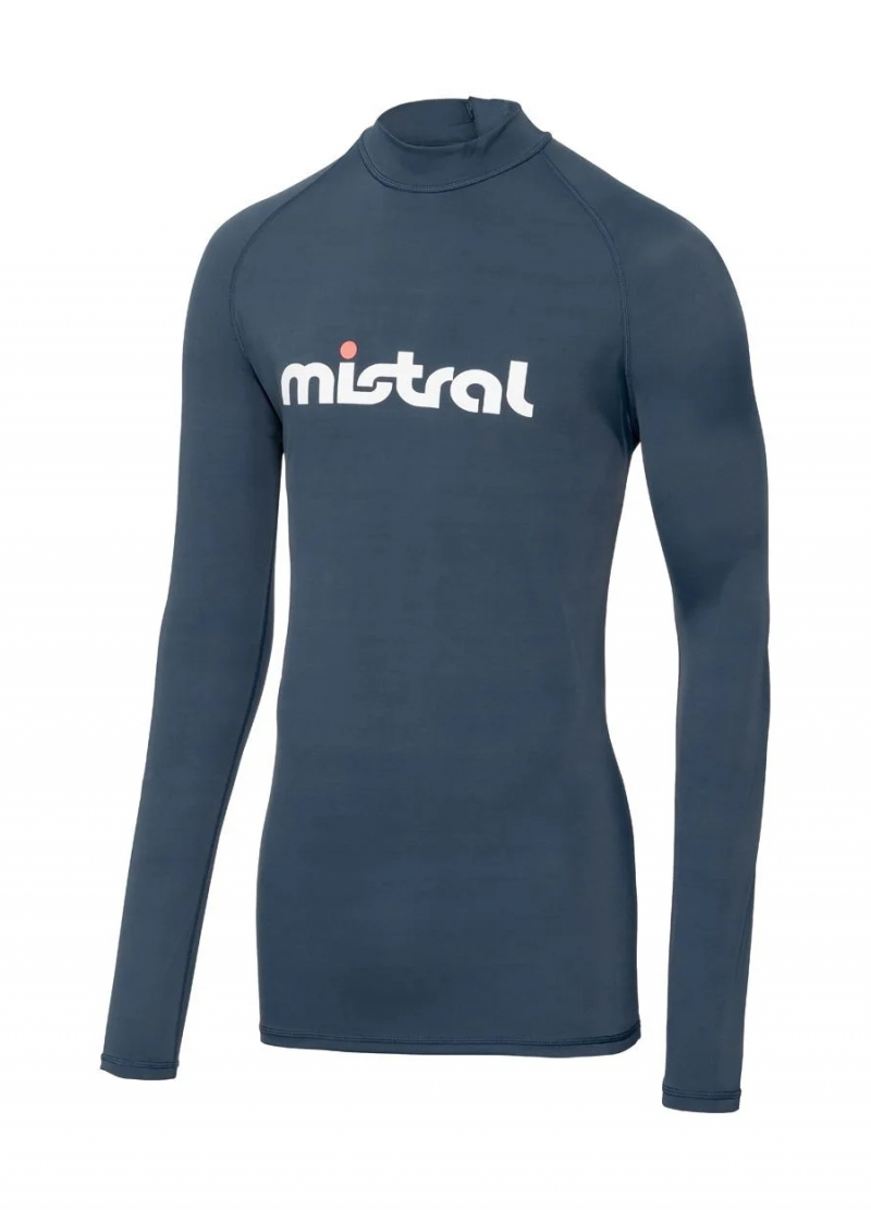 Футболка для купання з довгим рукавом на блискавці ззаду для чоловіка Mistral 334458 42 / XL темно-синій  75123