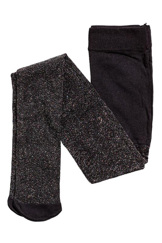 Колготки 110-116 см (4-6 years)   з люрексовою ниткою для дівчинки H&amp;M BDO59339 чорний 85381