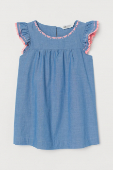 Плаття 110 см (4-5 years)   бавовняне з вишивкою для дівчинки H&amp;M 0811928-001 синій 79975