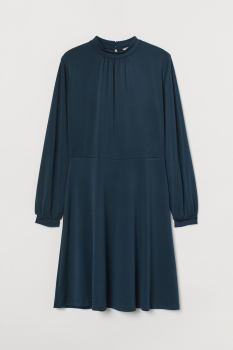 Плаття з вирізом ззаду для жінки H&amp;M 0912095-006 36 / S темно-синій  80616