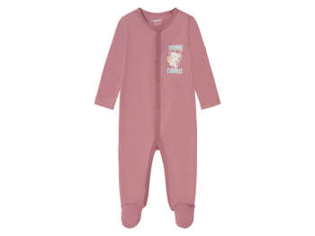 Чоловічок бавовняний на кнопках для дівчинки Lupilu 372615 080 см (9-12 months) рожевий  90195