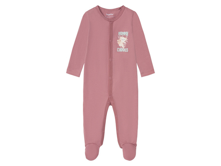 Чоловічок бавовняний на кнопках для дівчинки Lupilu 372615 080 см (9-12 months) рожевий  90195