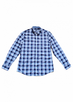 Рубашка бавовняна для чоловіка H&amp;M 0276134 40 / L синій  79533