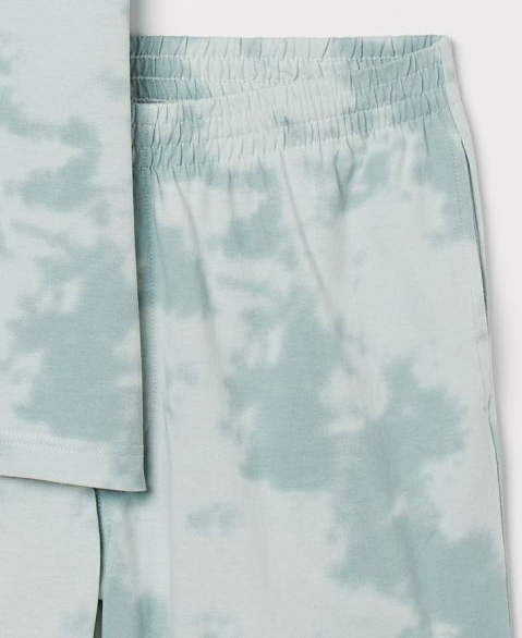 Піжамні шорти S   бавовняні з принтом для чоловіка H&amp;M 0683123-3 бірюза 82279