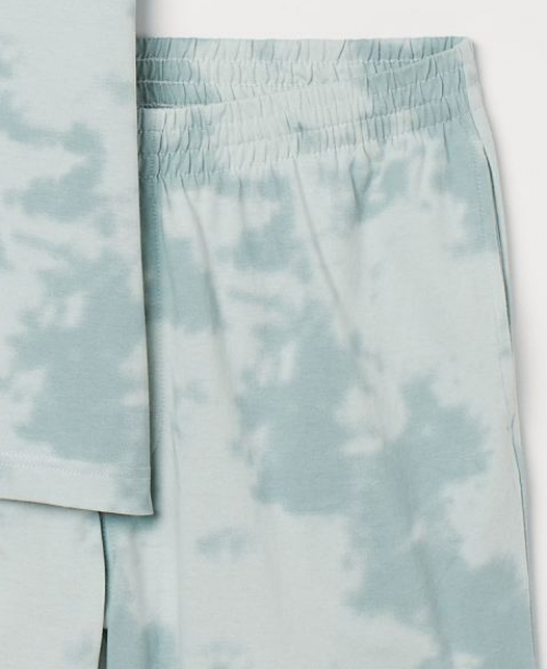 Піжамні шорти S   бавовняні з принтом для чоловіка H&amp;M 0683123-3 бірюза 82279