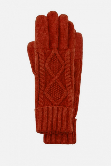 Перчатки    в'язані з візерунком для жінки C&amp;A 2078120 розмір перчаток 7-12 (OneSize) кораловий (рожево-помаранчевий) 72726