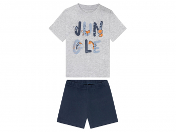 Піжама (футболка і шорти) для хлопчика Lupilu 372027 086-92 см (12-24 months) сірий  77818