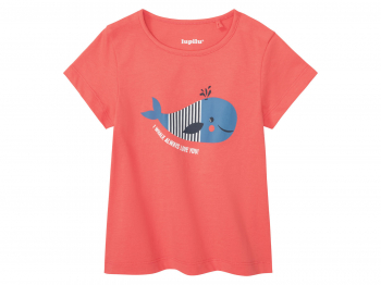 Футболка 086-92 см (12-24 months)   бавовняна з принтом для дівчинки Lupilu 372237-1 кораловий 90959