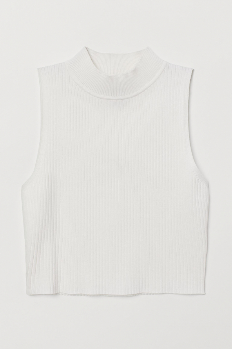 Топ в рубчик для жінки H&amp;M 0703162-003 38 / M білий  83716