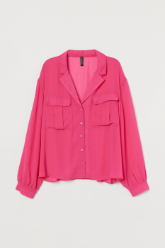 Блузка 42,L   з кишенями для жінки H&amp;M 0824358-005 рожевий 80903