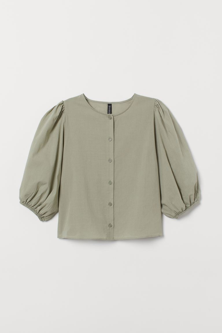 Блузка прямого крою для жінки H&amp;M 0838816-002 36 / S (EU) хакі  82481