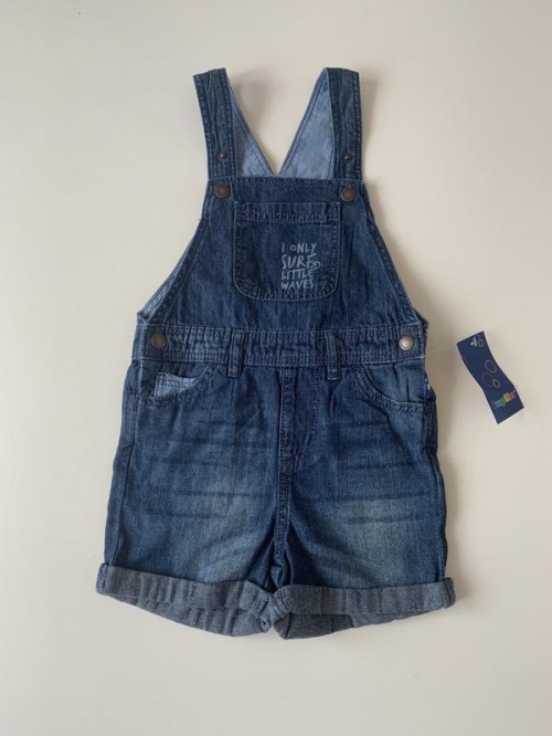 Напівкомбінезон джинсовий,з кишенями та регулюючими шлейками на кнопках для хлопчика Lupilu 314493 092 см (18-24 months) синій 58624