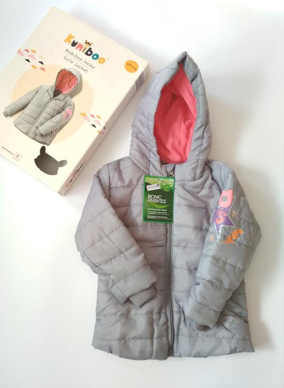 Куртка демісезонна 086-92 см (12-24 months)   утеплена на флісовій підкладці для дівчинки Kuniboo 1162853-2718 сірий 64164