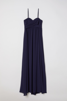 Плаття довге з підкладкою для жінки H&amp;M 0608013-003 32 / XS (EU) темно-синій  82418