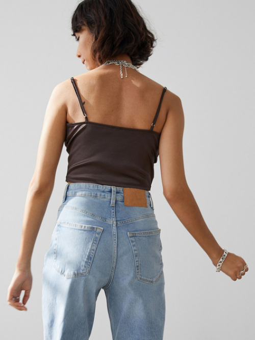 Топ S з драпіруванням для жінки H&M 0926673-001 коричневий 82798 Топ S з драпіруванням для жінки H&M 0926673-001 коричневий 82798